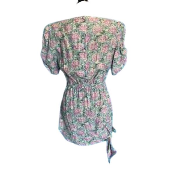 RE/DONE The Attico 80's Cottage Floral Shoulder Pads Mini Dress Covered Button S - Picture 5 of 11